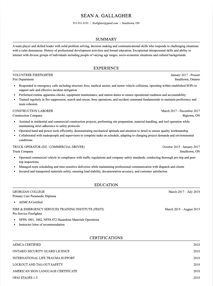 capital resume template