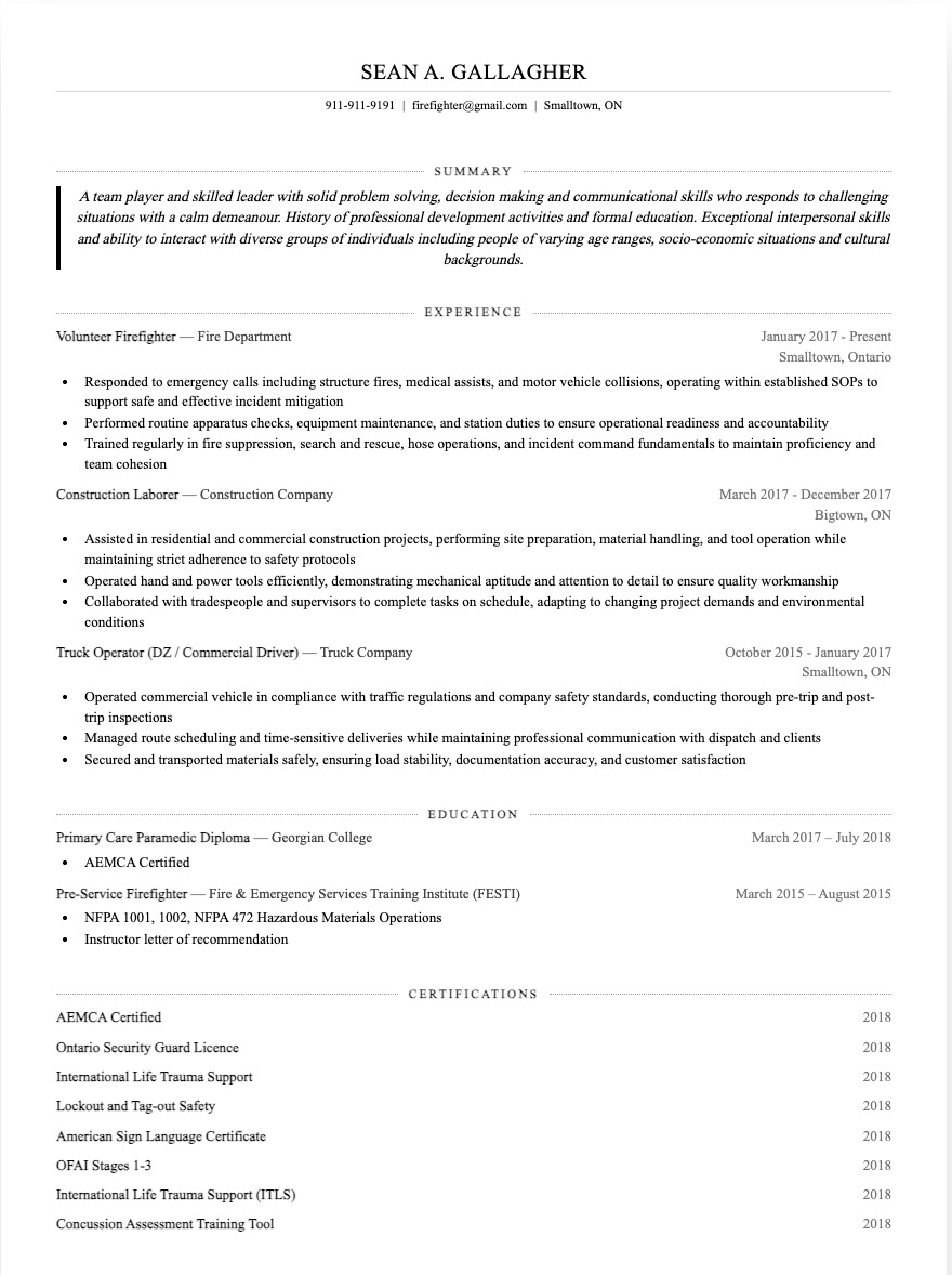 dotline resume template