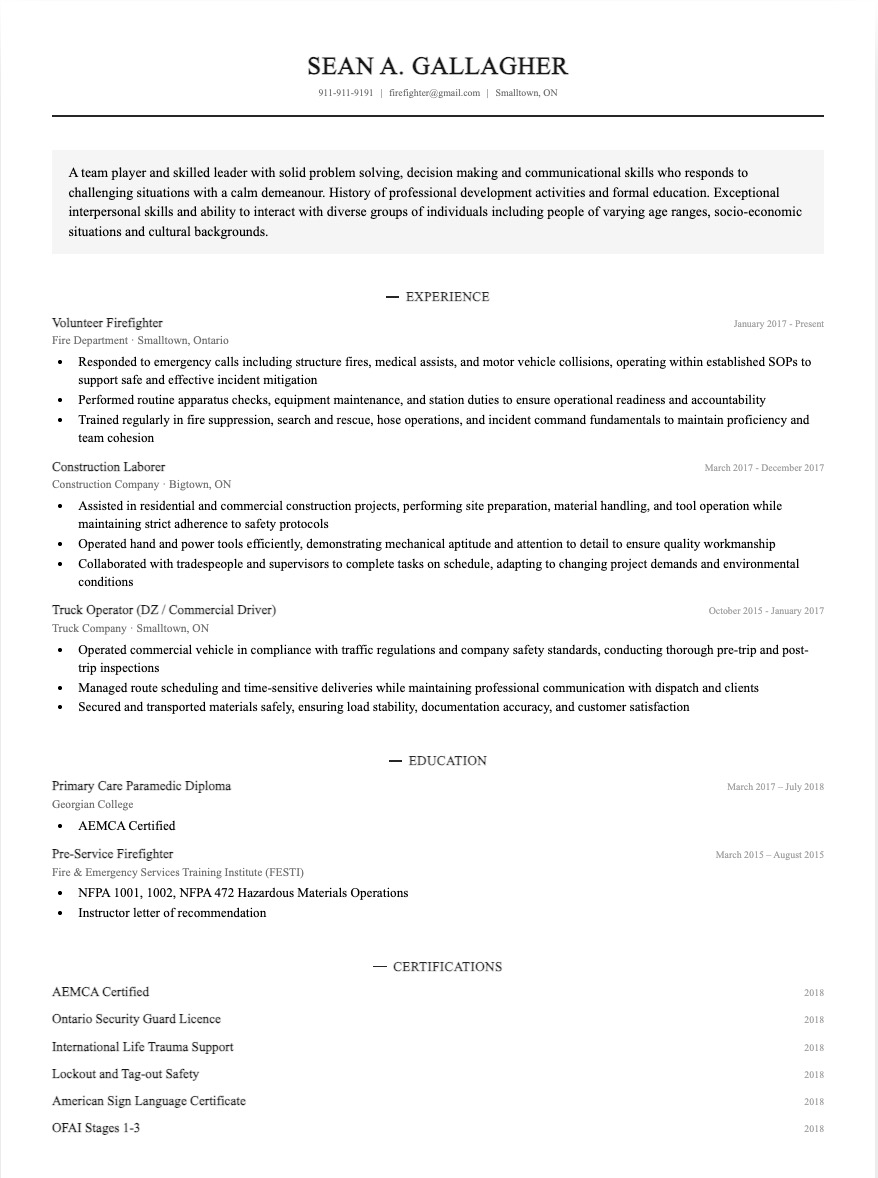 keystone resume template
