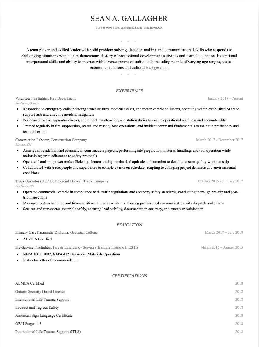 manuscript resume template