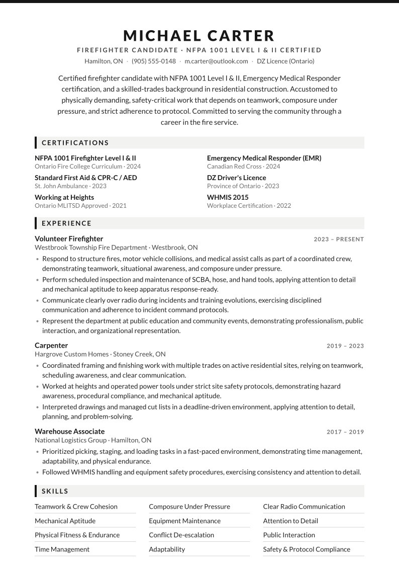 masthead resume template