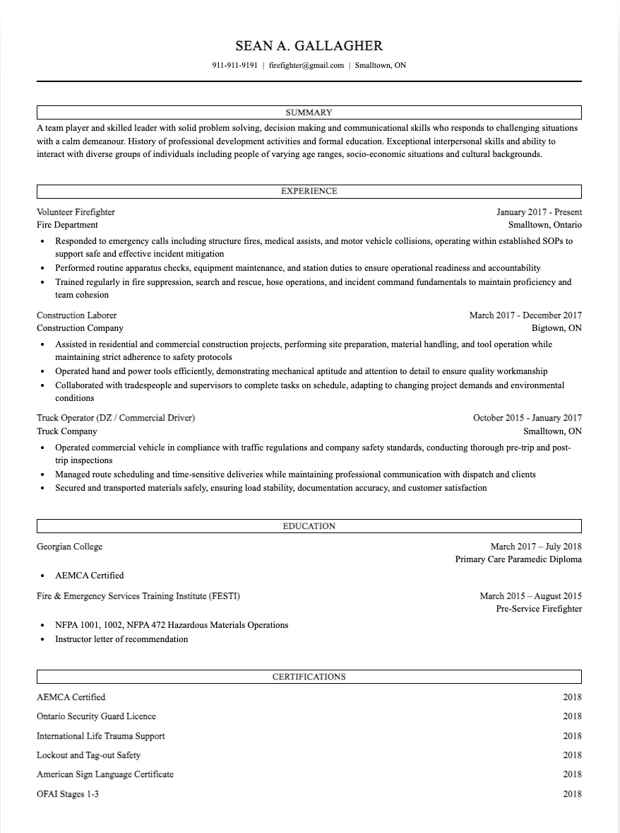 tabbed resume template